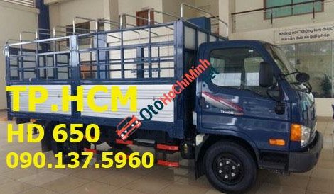 Hyundai HD 650 2016 - TP. HCM Hyundai HD650 đời mới, màu xanh lam, mui bạt inox 430