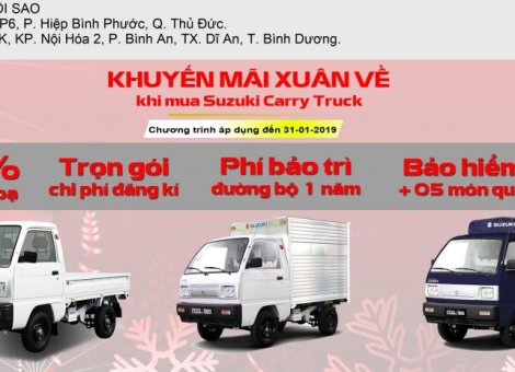 Suzuki Supper Carry Truck 2018 - Suzuki Truck thùng kín - Tặng chi phí đăng ký + Bảo hiểm thân xe 1 năm